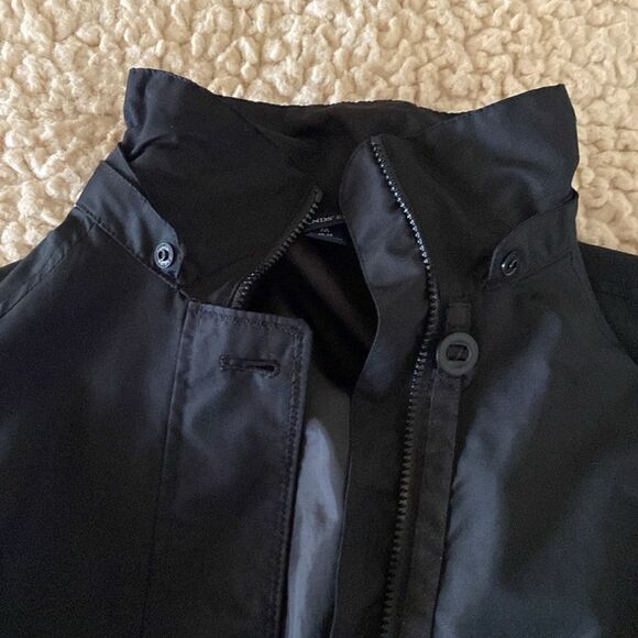 Lands’ End Black Long Sleeve Button Zip Hoodie Lightweight Spring Jacket Size M - Picture 4 of 16